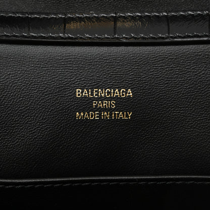 Balenciaga Shiny Calfskin Crocodile Embossed Mini Rodeo Top Handle Handbag Black 6 of 11