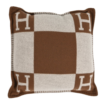 Hermes Wool Cashmere Avalon Pillow PM Ecru Camel 1 of 3