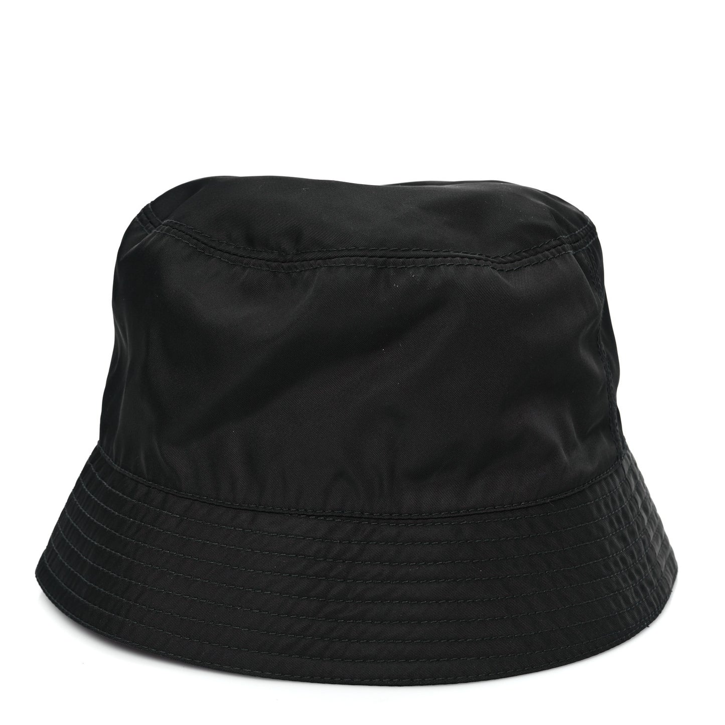 Re-Nylon Metal Triangle Logo Womens Bucket Hat M Black