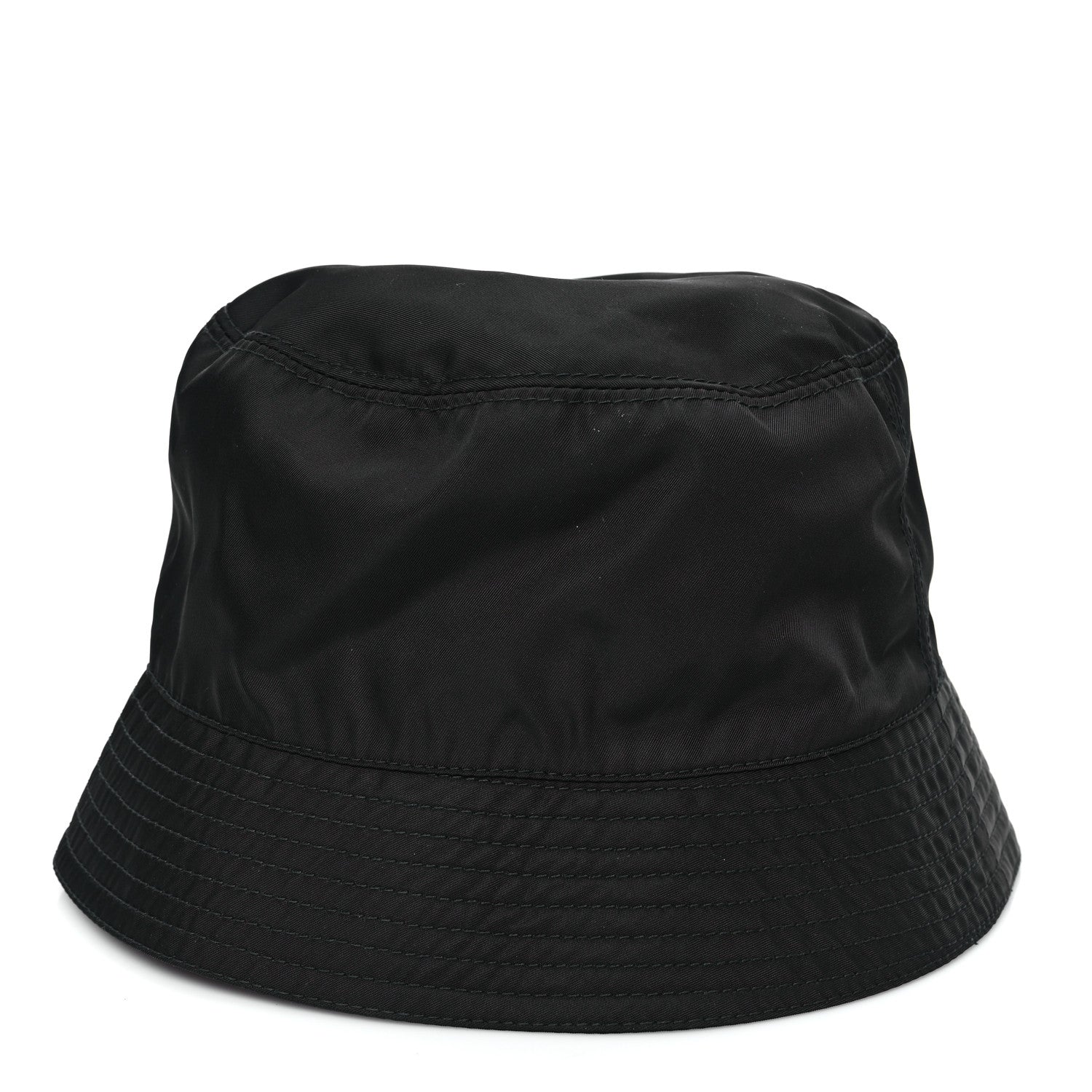 Prada Re-Nylon Metal Triangle Logo Womens Bucket Hat M Black 5 of 8