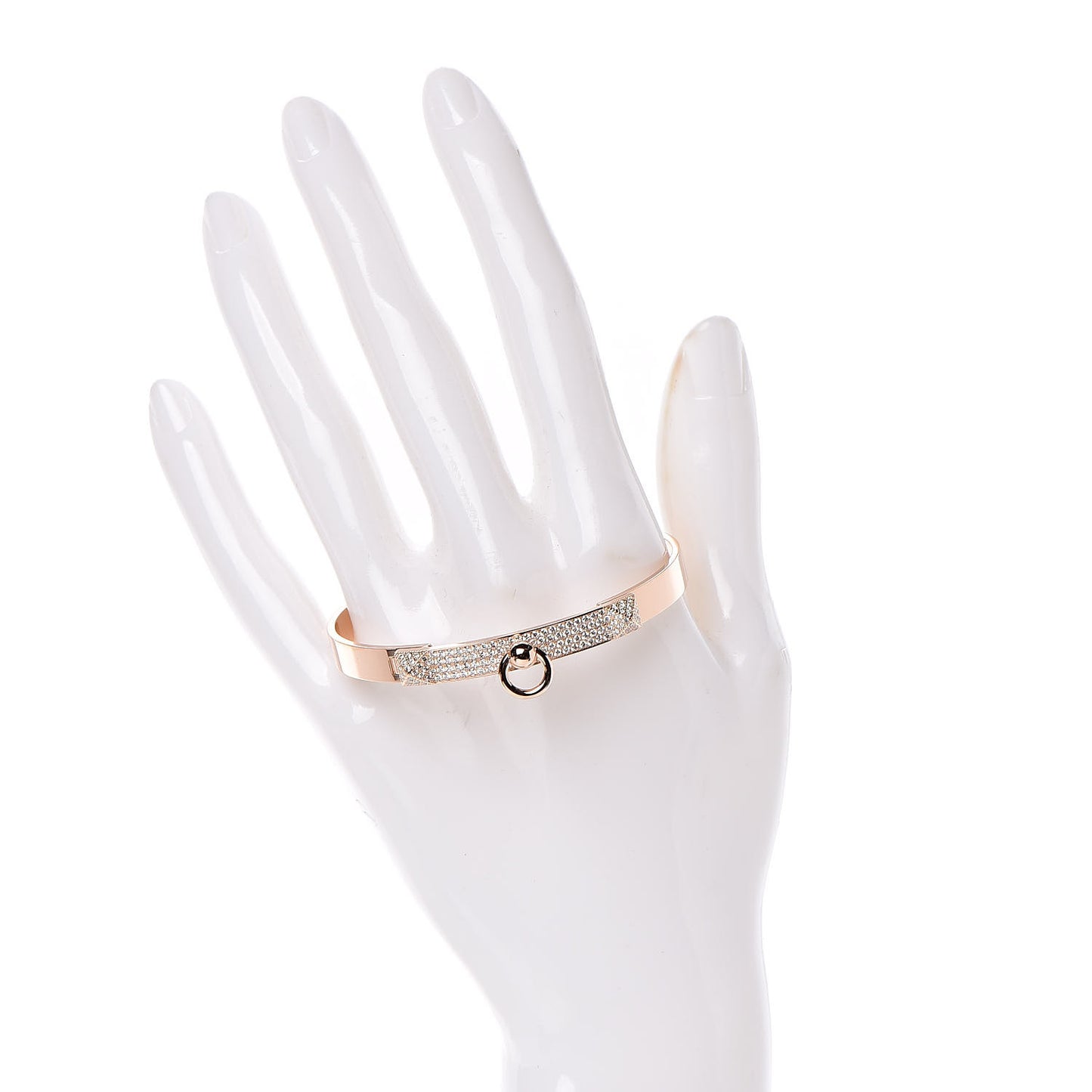 18K Rose Gold Diamond PM Collier De Chien Pave Bracelet SH
