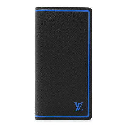 Louis Vuitton Taiga Portofeuil Brazza Wallet Black Blue 1 of 7