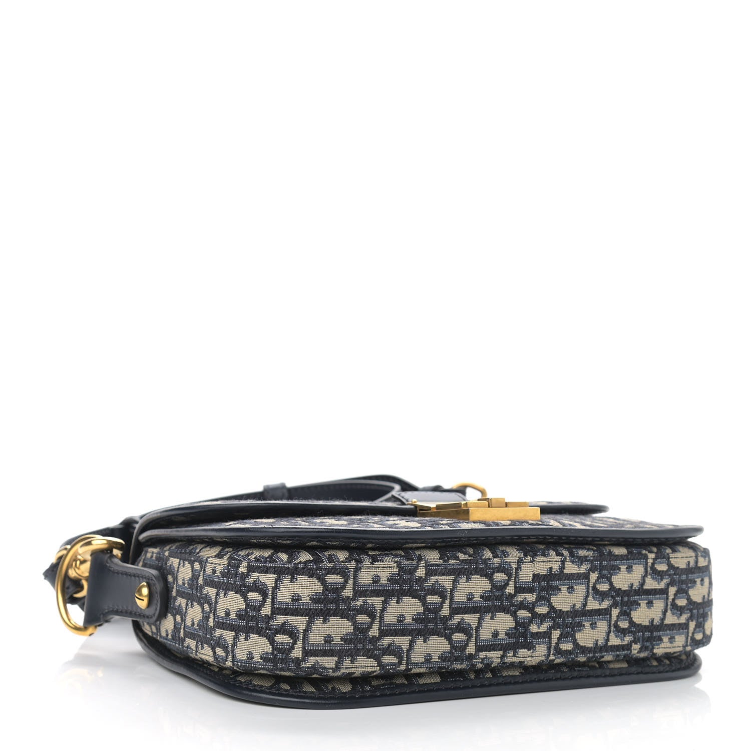 Christian Dior Oblique Flap Bag Navy Blue 4 of 11