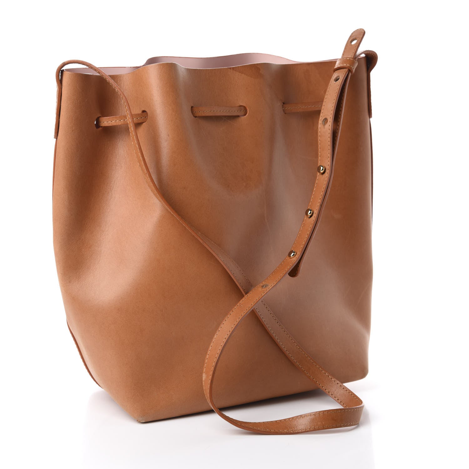 Mansur Gavriel Vegetable Tanned Calfskin Bucket Bag Cammello Rosa 3 of 16
