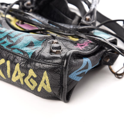 Balenciaga Agneau Arena Graffiti All Over Classic Hardware Mini City Black Multicolor 8 of 8