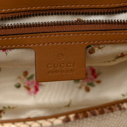 Gucci Raffia Elaphe Matelasse Small GG Marmont Shoulder Bag Natural Cream Brown 6 of 14