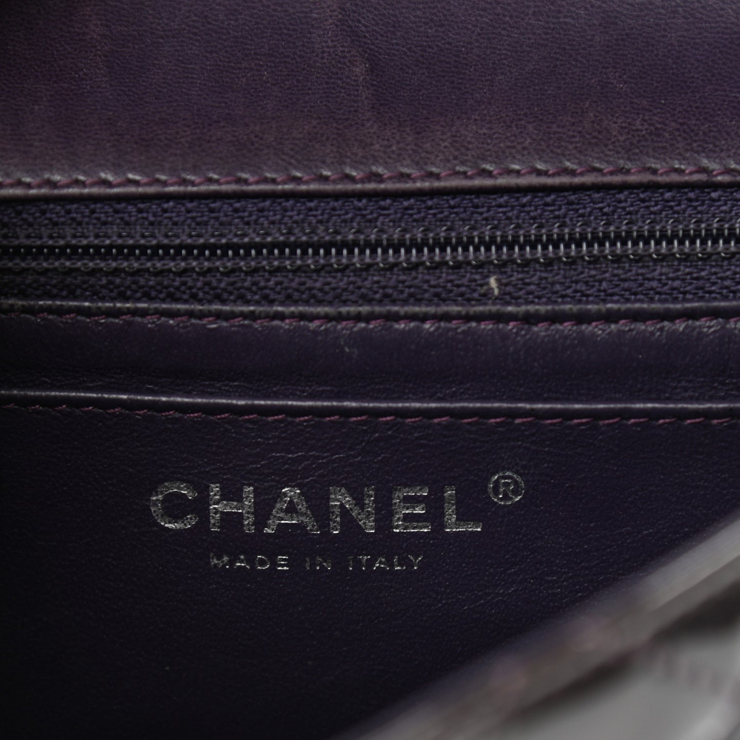 Patent Quilted Mini Square Flap Purple
