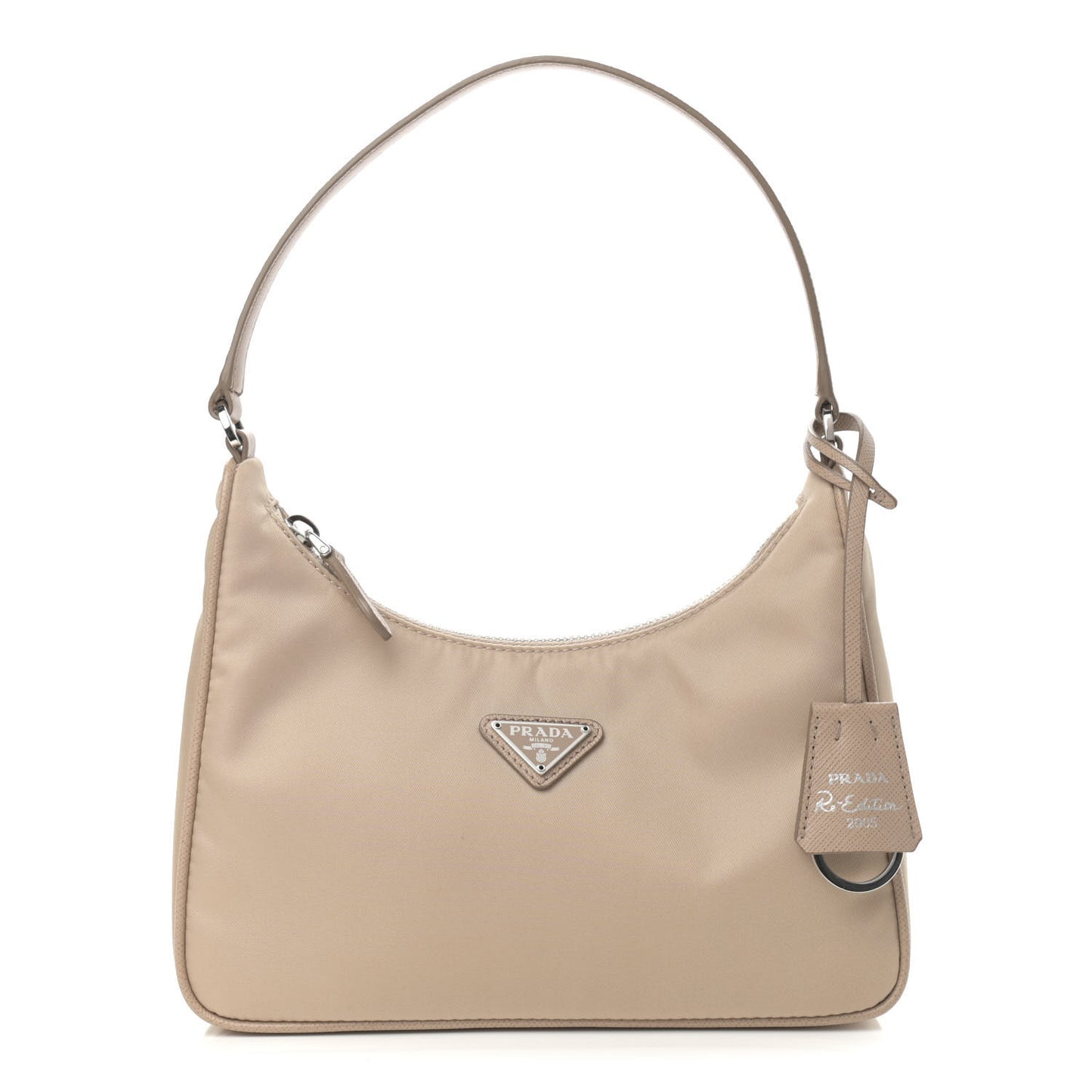 Re-Nylon Saffiano Mini Re-Edition 2005 Bag Cammeo