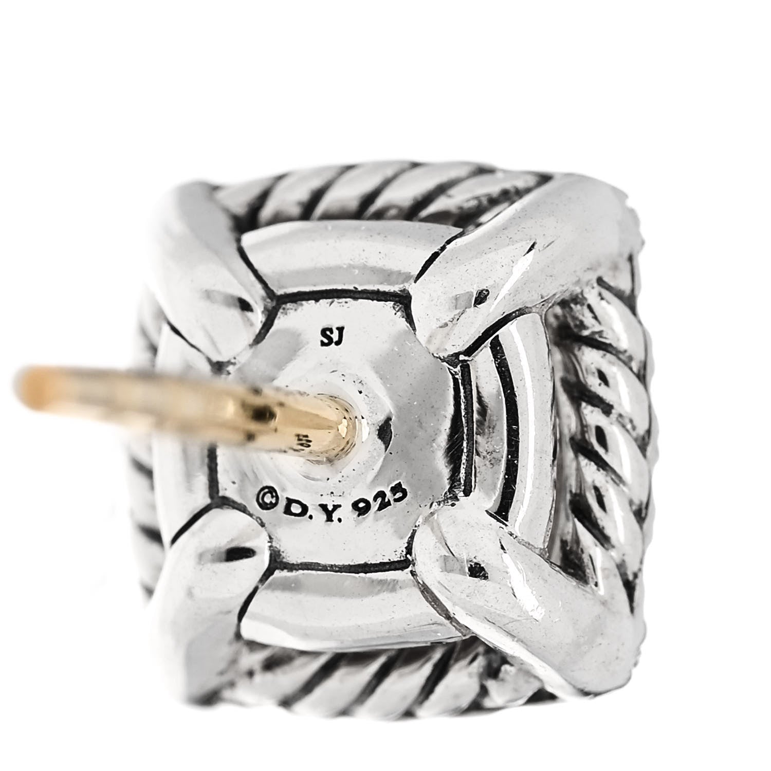 David Yurman Sterling Silver Diamond Prasiolite Petite Chatelaine Pave Bezel Stud Earrings 4 of 4