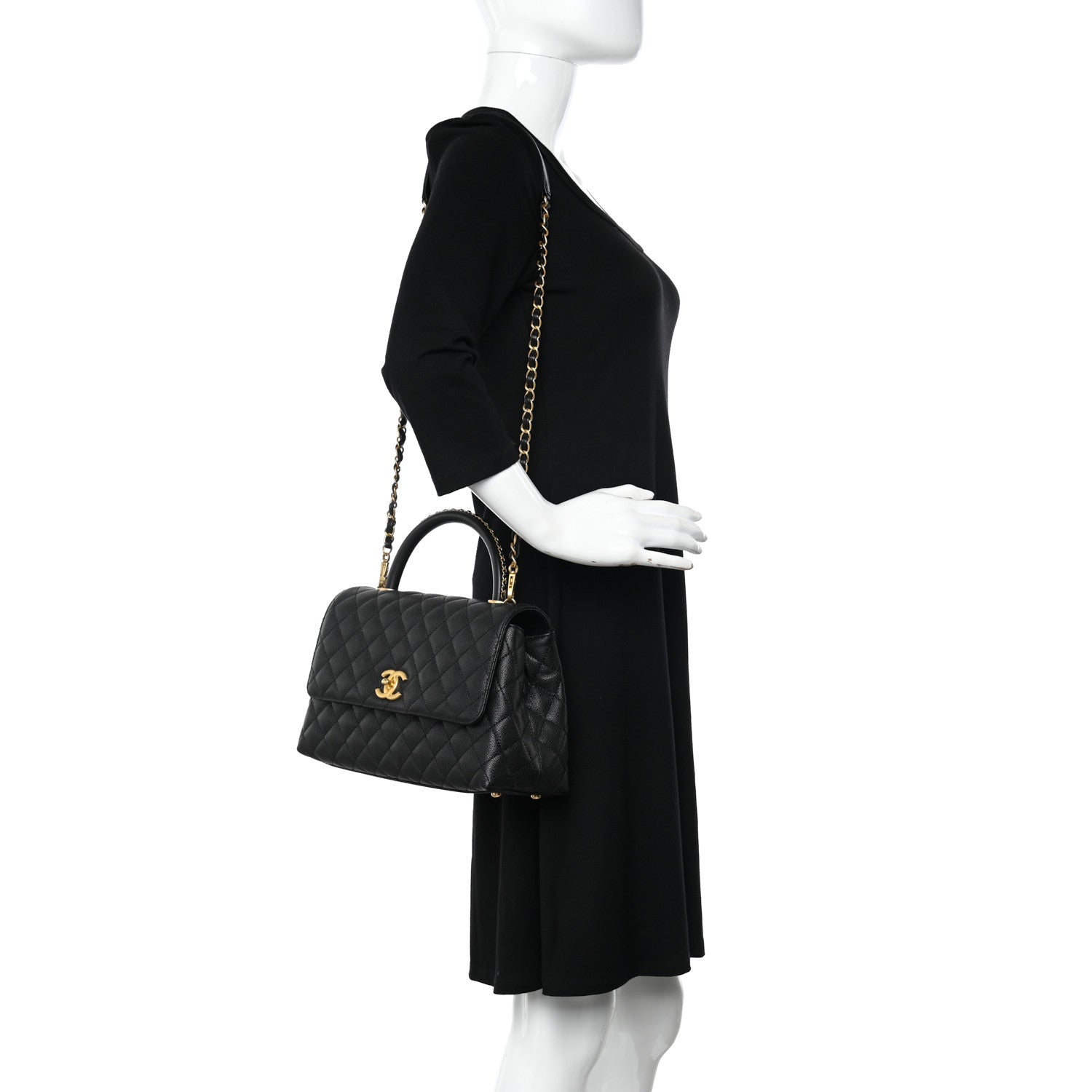 Chanel Caviar Quilted Small Coco Chain Handle Flap Black 2 of 11