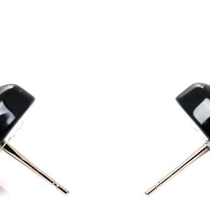 Chanel Resin Crystal CC Heart Earrings Black Gold 3 of 4