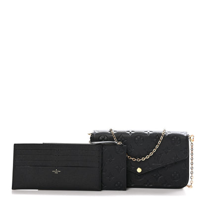Louis Vuitton Empreinte Pochette Felicie Chain Wallet Black 3 of 11