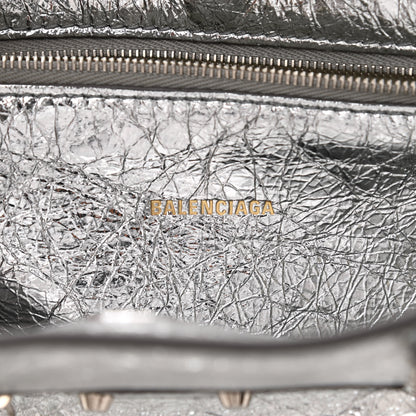 Balenciaga Metallic Calfskin Papier Mini A4 Tote Silver 7 of 11
