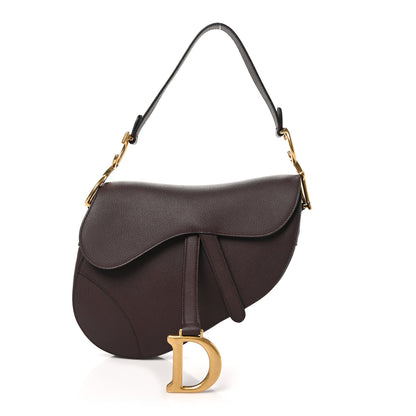 Christian Dior Grained Calfskin Saddle Bag  Burgundy 1 of 10