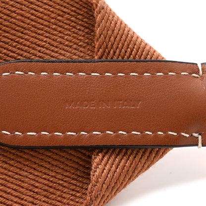 Celine Jacquard Wool Logo Long Strap Tan White 5 of 7