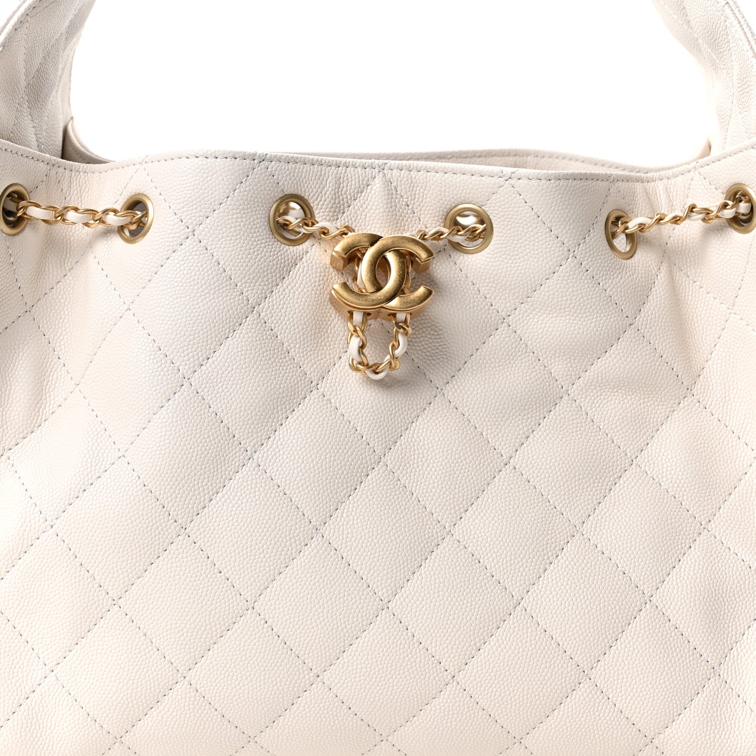 Chanel Caviar Quilted Small Chanel 25 Handbag White 8 of 11