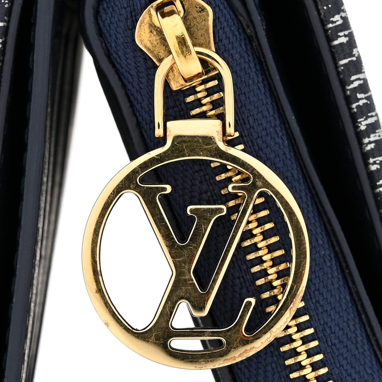 Louis Vuitton Denim Effect Lambskin Embossed Monogram Lou Coussin Wallet Navy 8 of 9