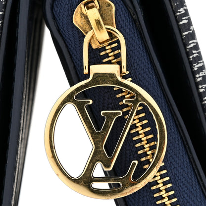 Louis Vuitton Denim Effect Lambskin Embossed Monogram Lou Coussin Wallet Navy 8 of 9