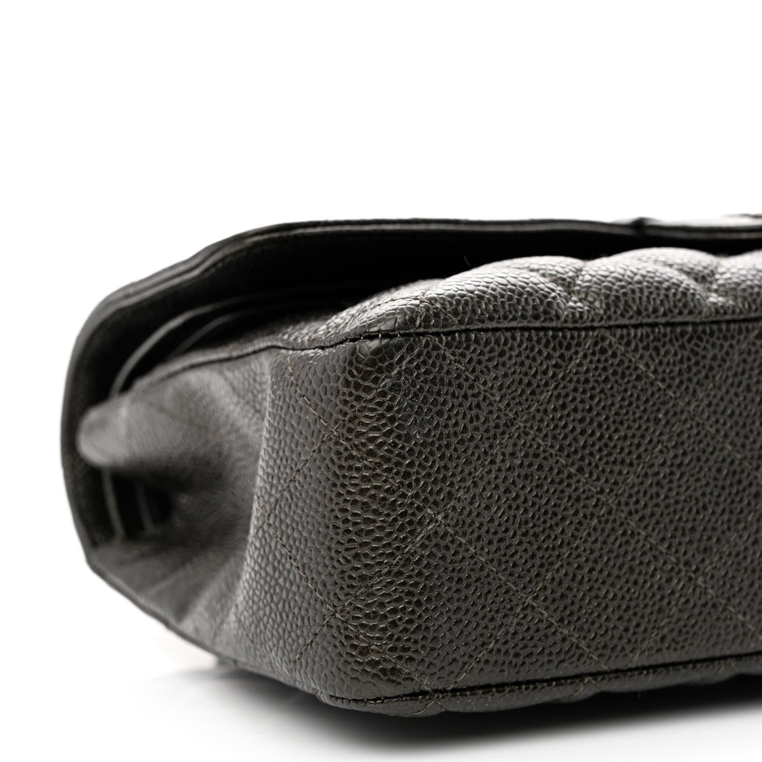 Chanel Metallic Caviar Quilted Medium Double Flap Dark Charcoal 9 of 11