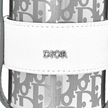 Christian Dior Oblique Stainless Steel Grained Calfskin Aqua Bottle With Shoulder Strap Off White 5 of 9