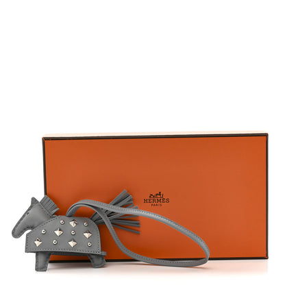 Hermes Milo Lambskin Studded Grigri Rodeo Robeo Rock Horse Bag Charm PM Gris Pantin 5 of 5