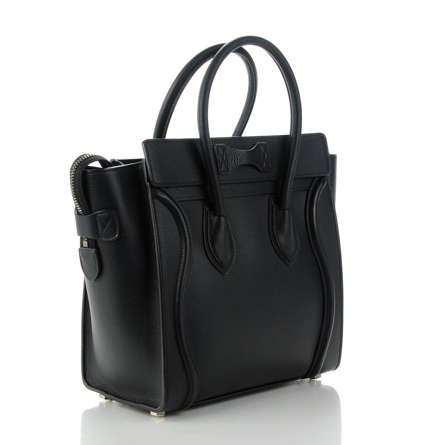 Drummed Calfskin Micro Luggage Black