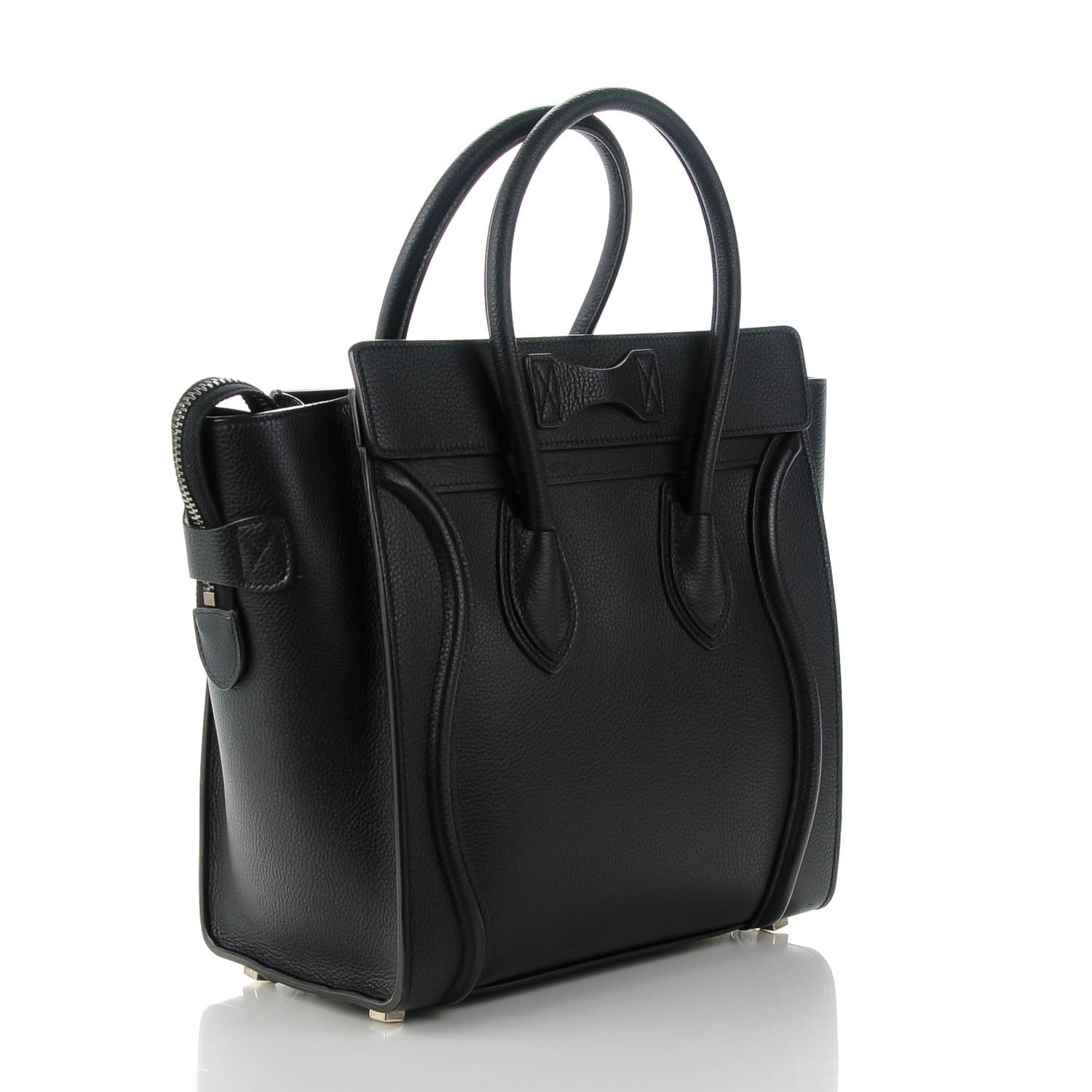 Celine Drummed Calfskin Micro Luggage Black 3 of 7