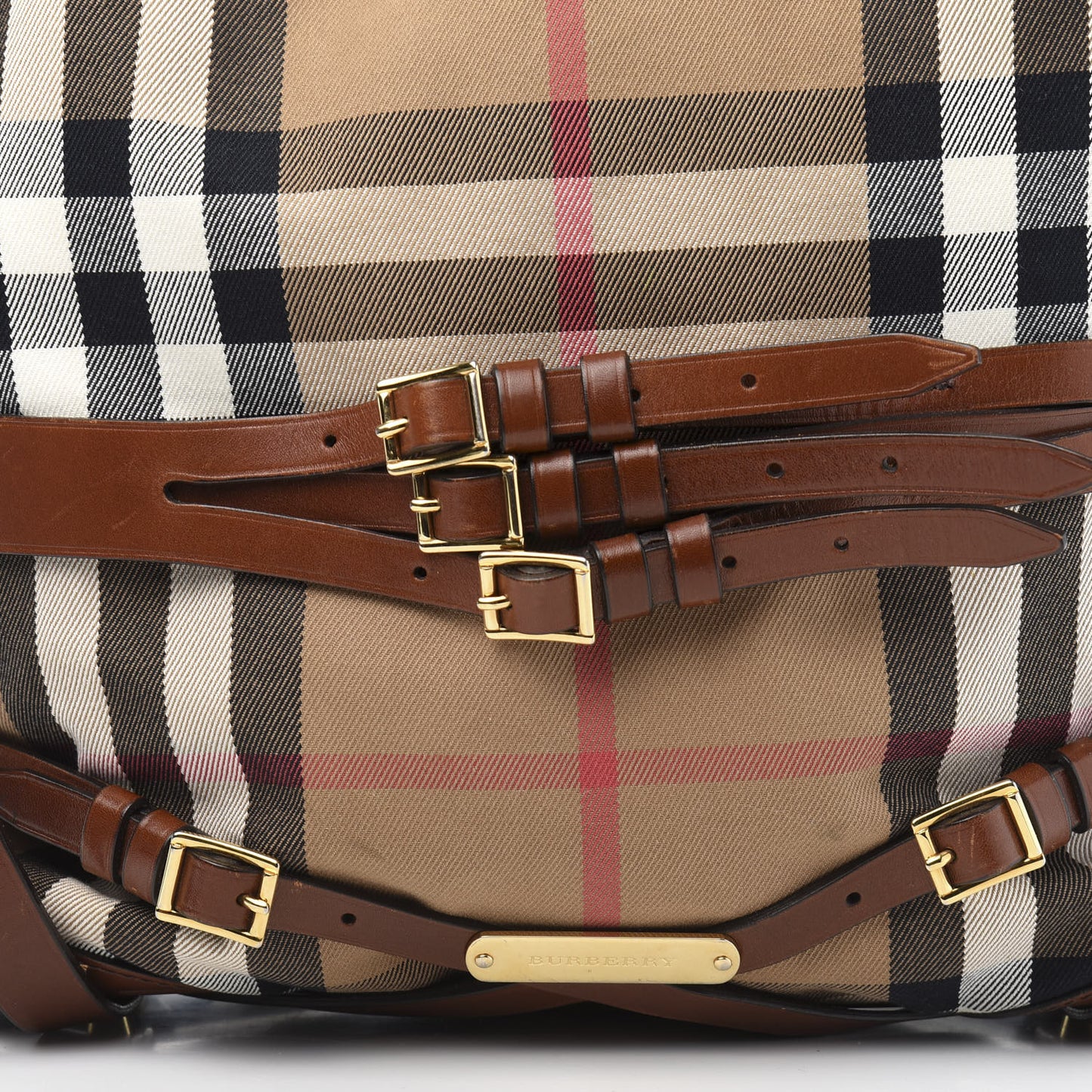 House Check Bridle Calfskin Medium Gosford Hobo Dark Tan
