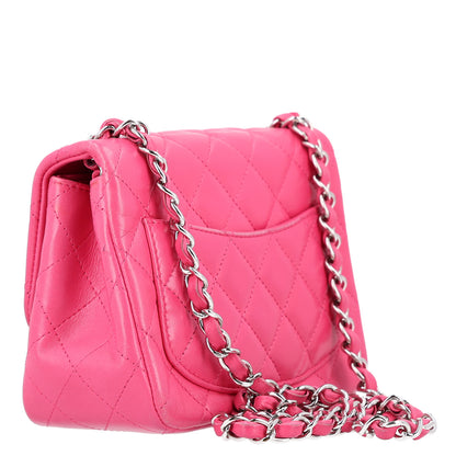 Chanel Lambskin Quilted Mini Square Flap Dark Pink 4 of 11