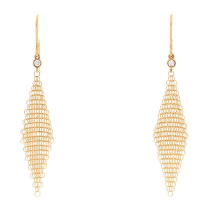 Tiffany 18K Yellow Gold Diamond Elsa Peretti Mesh Earrings 1 of 4