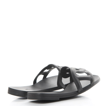 Hermes Rubber Aloha Sandals 39 Black 4 of 8