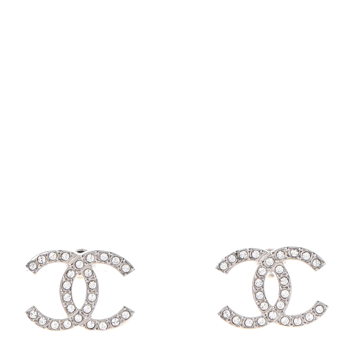 Crystal CC Earrings Silver