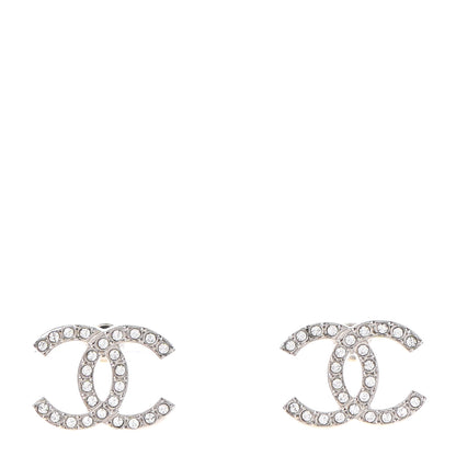 Chanel Crystal CC Earrings Silver 1 of 4