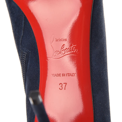 Christian Louboutin Veau Velours Eloise Booty 85 Ankle Boots 37 Bavarois 6 of 12