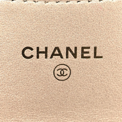 Chanel Metallic Lambskin Quilted Flap Card Holder On Chain Gold 7 of 10