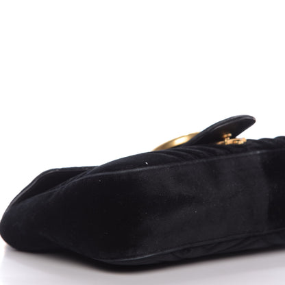 Gucci Velvet Matelasse Medium GG Marmont Shoulder Bag Black 7 of 10
