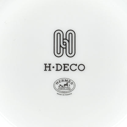 Hermes Porcelain H Deco Bread And Butter Plates Set of 2 Black White 5 of 7