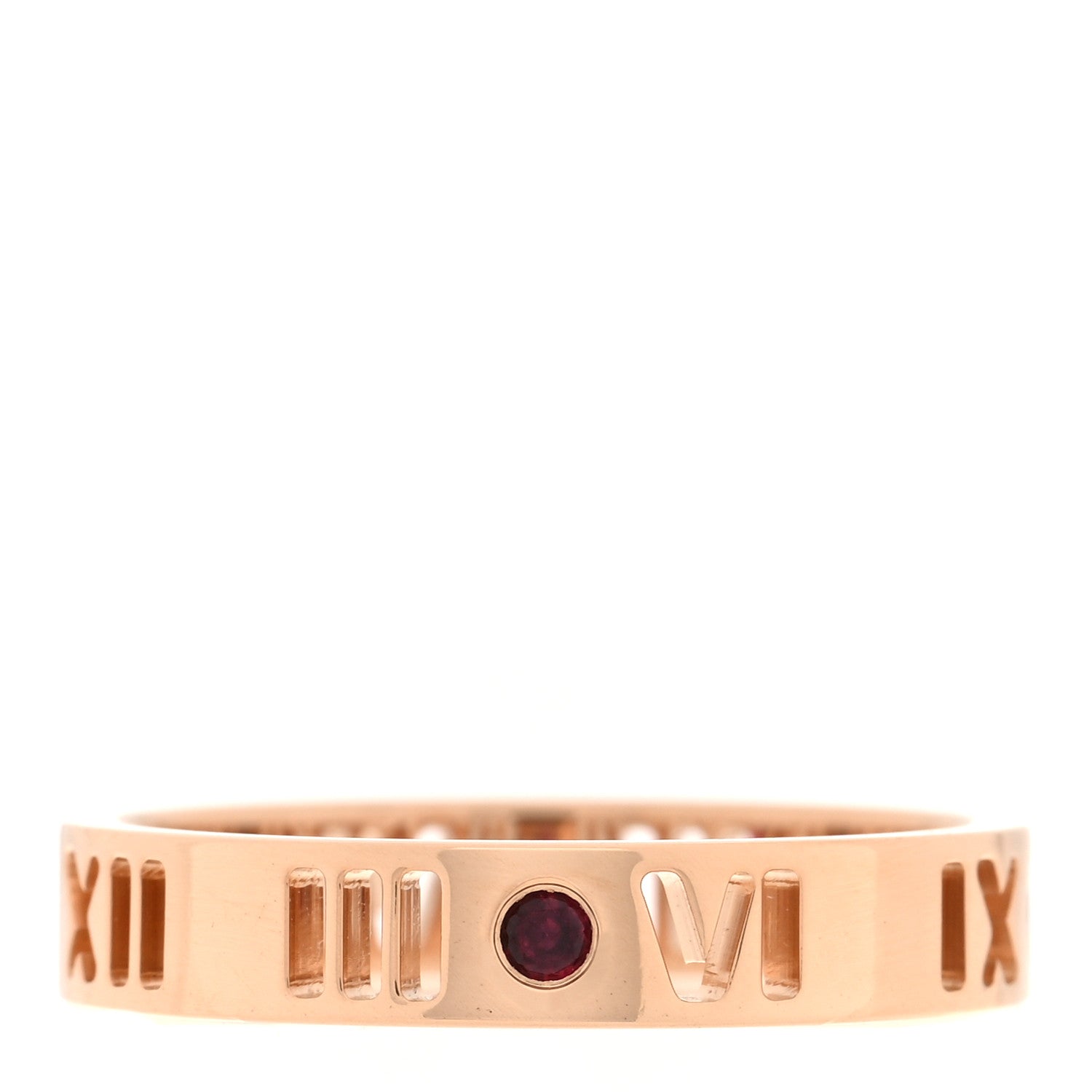 Tiffany 18K Rose Gold Ruby Atlas Pierced Ring 52 6 1 of 4