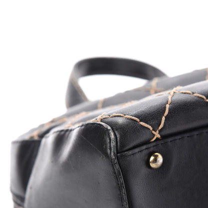 Chanel Calfskin Wild Stitch Top Handle Bag Black 8 of 15