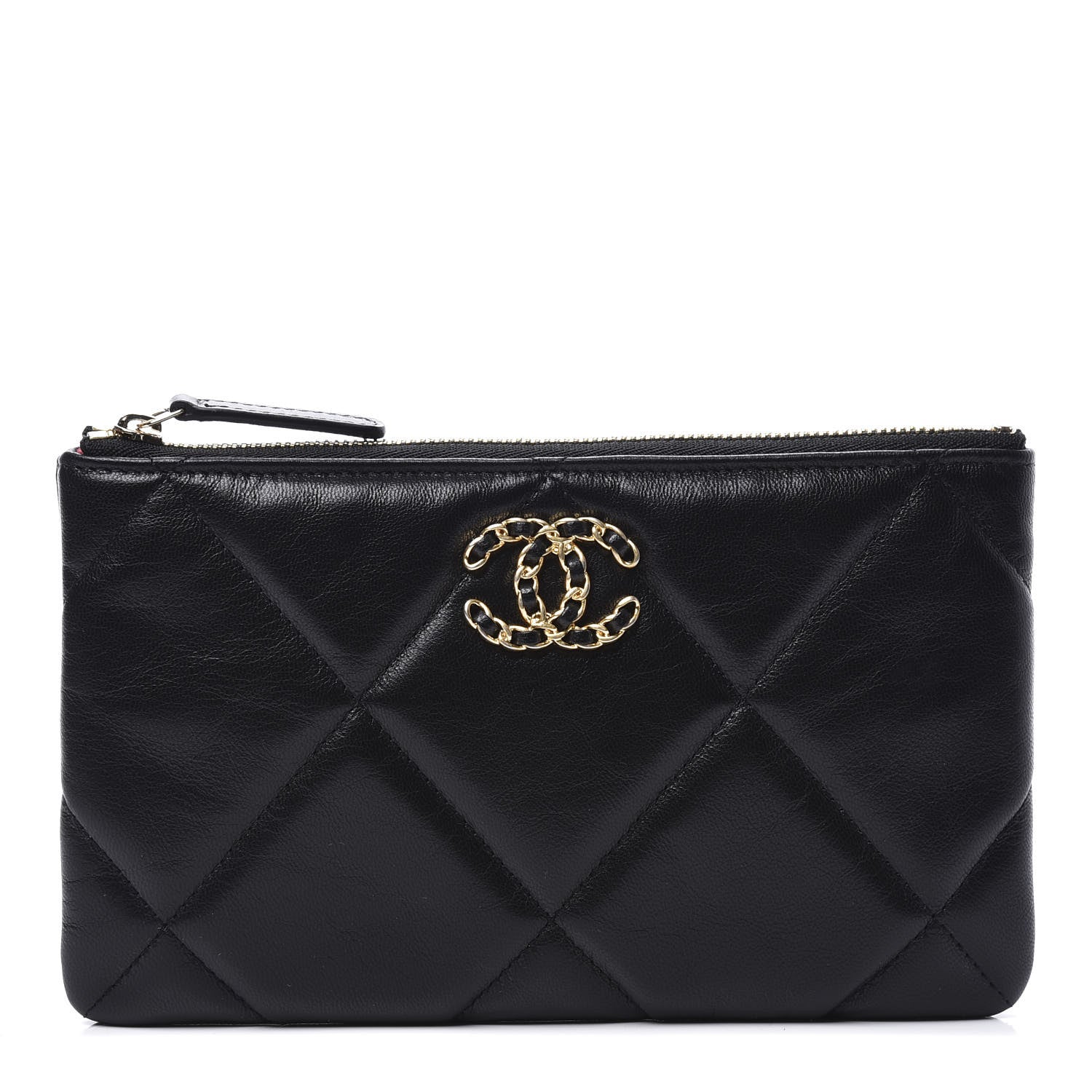 Chanel Goatskin Quilted Chanel 19 Cosmetic Case Black 1 of 11