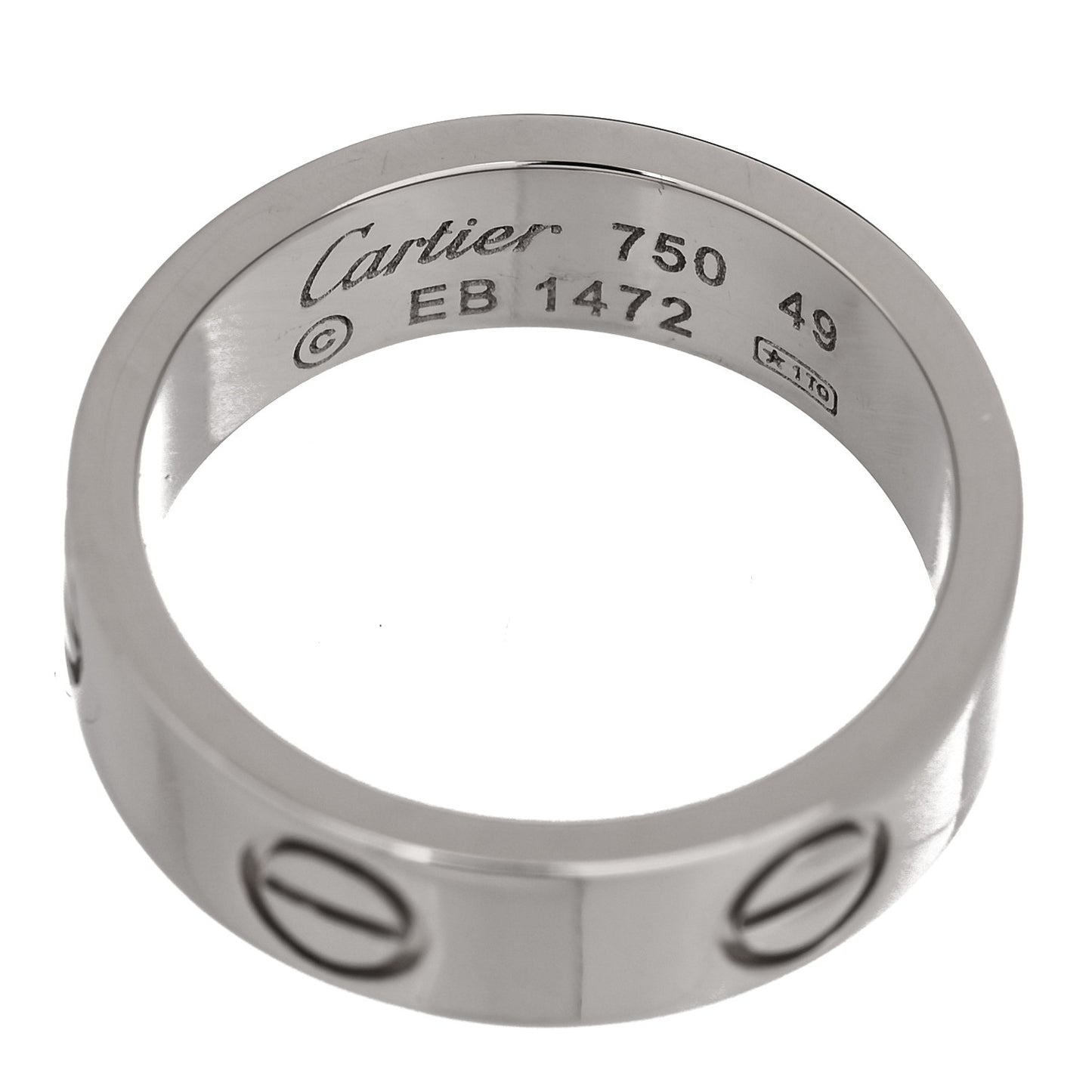 18K White Gold 5.5mm LOVE Ring 49 5