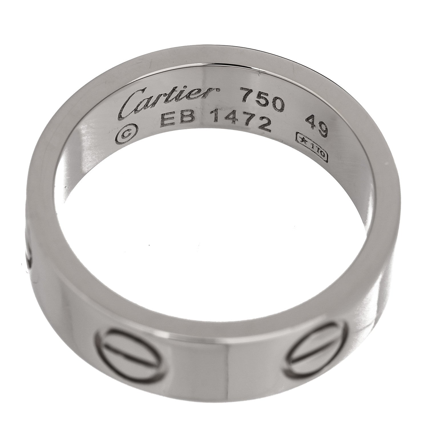 Cartier 18K White Gold 5.5mm LOVE Ring 49 5 4 of 4