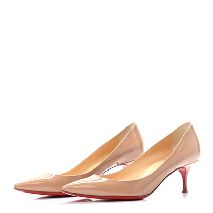 Christian Louboutin Patent Pigalle Follies 55 Pumps 37.5 Nude 3 of 8