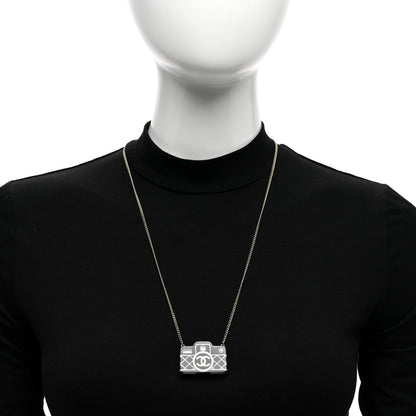 Chanel Resin Camera CC Necklace Black Gold 2 of 5