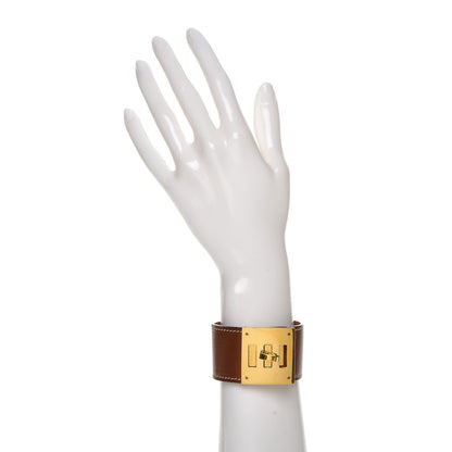 Hermes Natural Barenia Kelly Dog Cuff Fauve 2 of 5