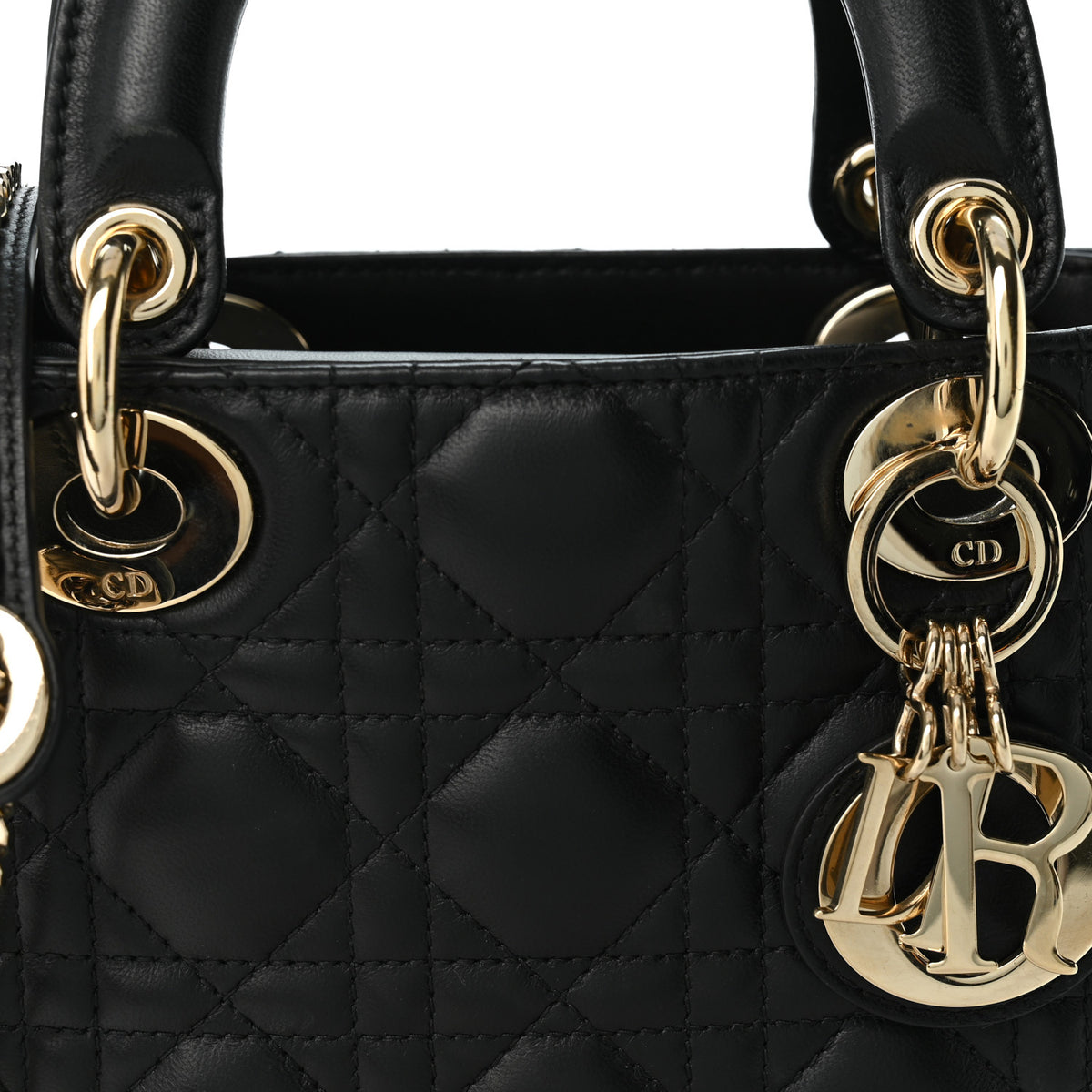 Christian Dior Lambskin Cannage Mini Lady Dior Black 8 of 10