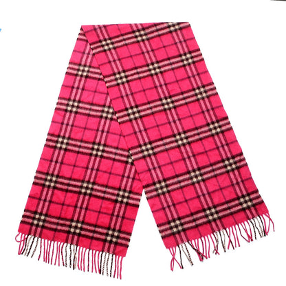 Burberry Cashmere Check Fringe Scarf Pink 3 of 4