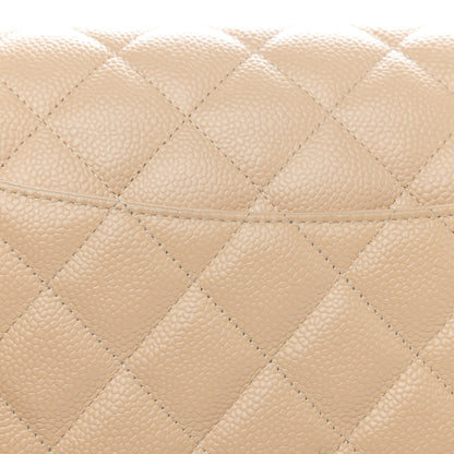 Chanel Caviar Quilted Jumbo Double Flap Light Beige 10 of 16