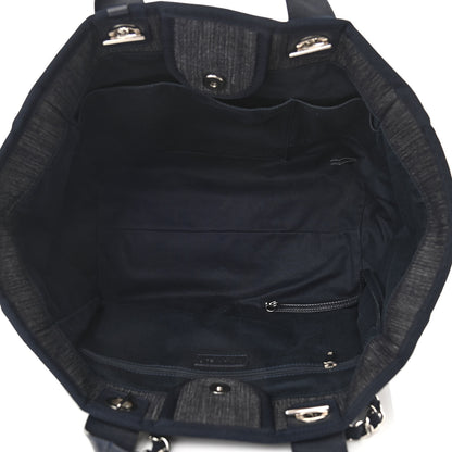 Chanel Denim Medium Deauville Tote Dark Blue 5 of 10