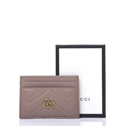Gucci Calfskin Matelasse GG Marmont Card Holder Porcelain Rose 8 of 8
